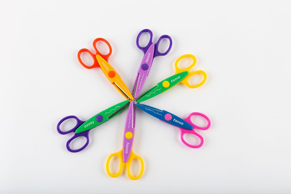 Zig Zag Scissors for Kids 6 Unique Shaped by Tacco 3yrs+