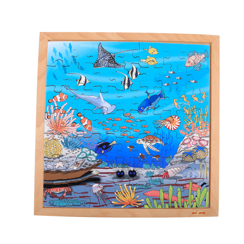 Educo Preschooler Vocabulary Jigsaw Puzzles Coral 49pcs Ocean Toys Cognitive Developmental Toys for Toddlers 3yrs+