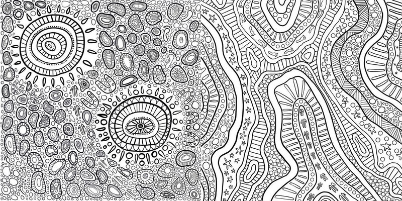 Mulganai: A First Nations Colouring Book (Paperback) by Emma Hollingsworth Activity Book Australian Authors Art and craft for kids 3yrs+