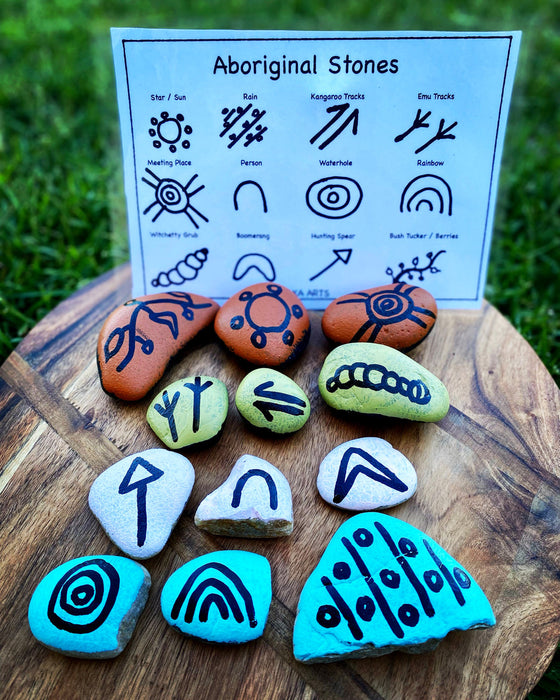 Barka Arts Aboriginal Symbol Stones