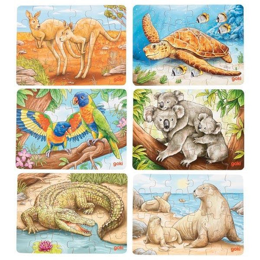 Goki Travel Size Mini Puzzle Australian Animals - 24 Pieces 4yrs+ - My Playroom 