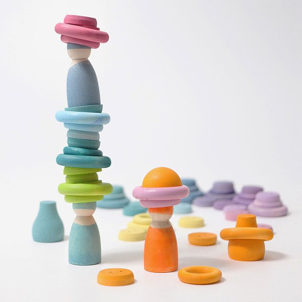 Grimm's Building Rings Pastel 3yrs+