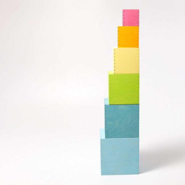Grimm's Stacking Boxes Large Pastel Developmental Toys for Toddlers Gifts Idea Clearance 2yrs+