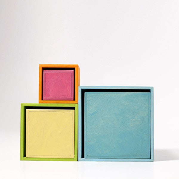 Grimm's Stacking Boxes Large Pastel Developmental Toys for Toddlers Gifts Idea Clearance 2yrs+