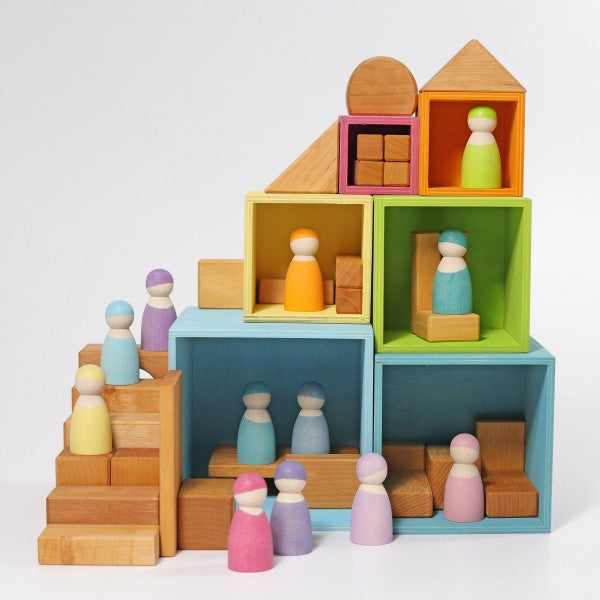 Grimm's Stacking Boxes Large Pastel Developmental Toys for Toddlers Gifts Idea Clearance 2yrs+