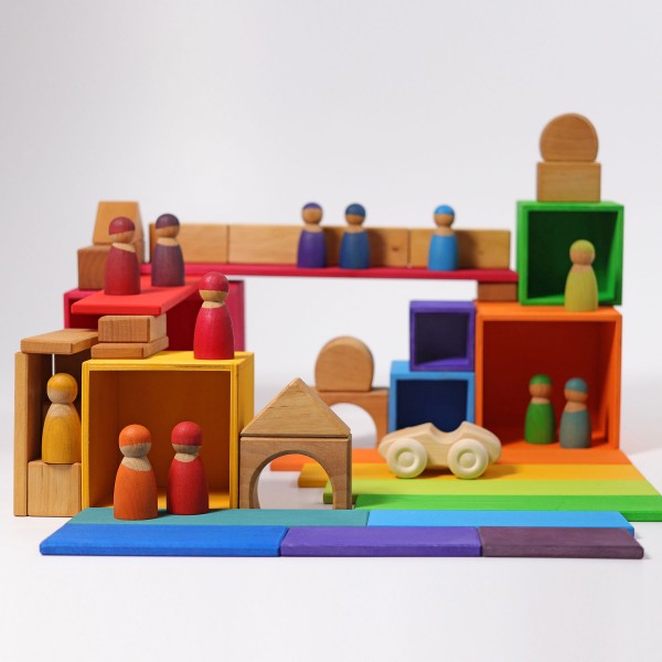 Grimm's Stacking Boxes Large Rainbow Developmental Toys for Toddlers Gifts Idea 2yrs+