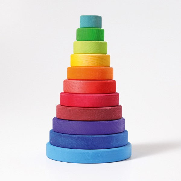 Grimm's Large Rainbow Conical Stacking Tower Toddler Toys Best