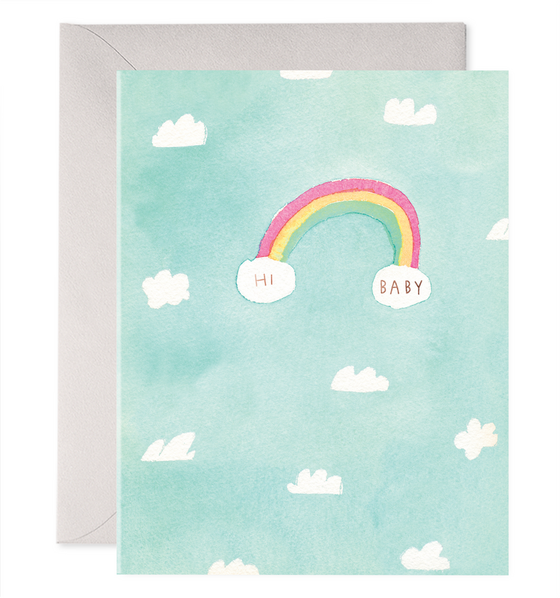 Foil New Born Kids Birthday Greeting Card - Hi Baby Sky By E. Frances Paper