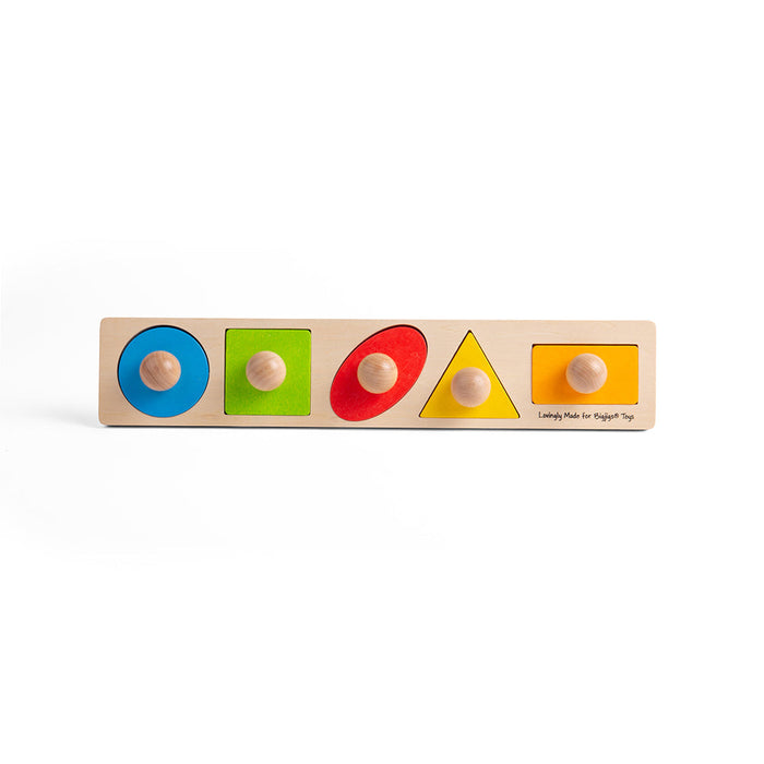 Bigjigs Toys Shape Matching Board with Knob 12m+