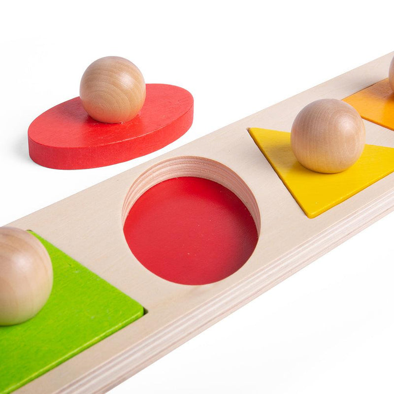 Bigjigs Toys Shape Matching Board with Knob 12m+ - My Playroom 