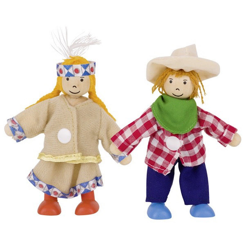 Goki Wooden Flexible Dress Up Doll - Birte & Ben 3yrs+