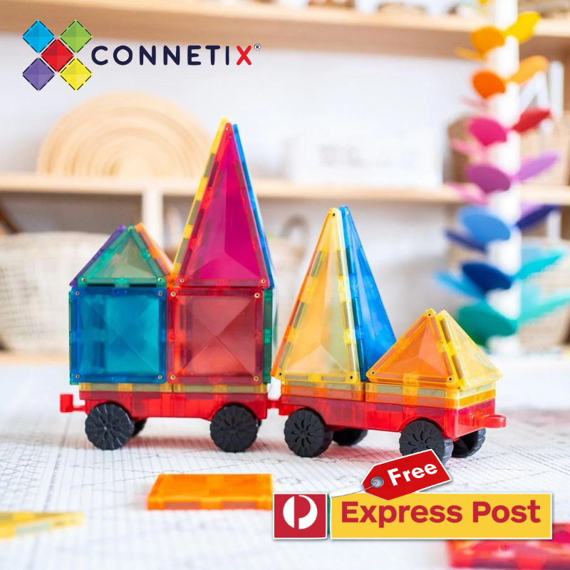 Connetix Tiles Rainbow MOVEABLE BUNDLE Creative Pack 102 Piece + Car Pack 24 Piece Best Seller 3yrs+