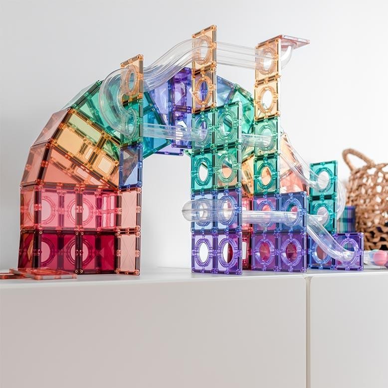 Magnetic Tiles Connetix Tiles Pastel Ball Run 106 Piece Pack 2021 3yrs+