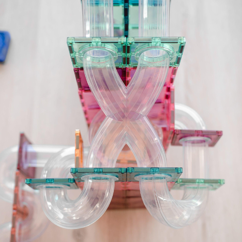 Magnetic Tiles Connetix Tiles Pastel NEW Ball Run 80 Piece Expansion Pack 2022 3yrs+