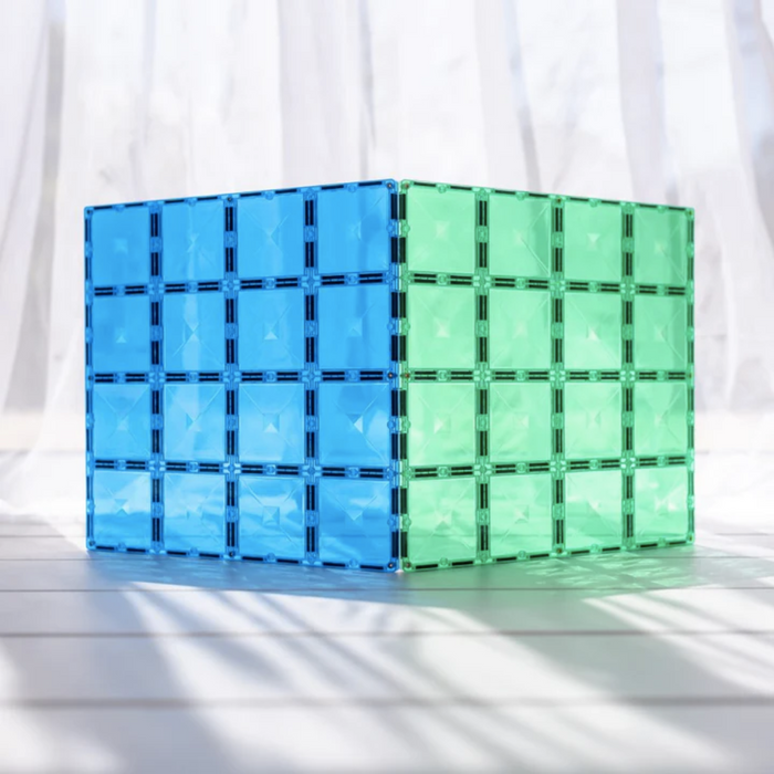 Connetix Tiles Rainbow Base Plate Blue & Green Pack 2 Piece 3yrs+