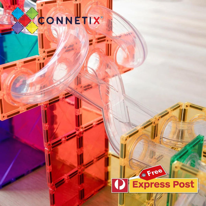 Connetix Tiles Rainbow Ball Run 66 Piece Expansion Pack Marble Run Game Best Seller 3yrs+