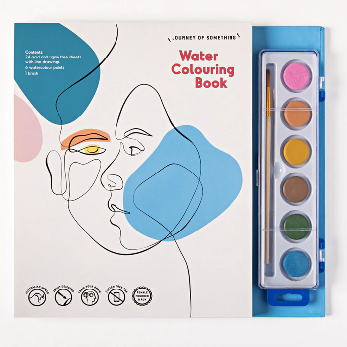 Watercolour Painting Book with 6 paints and 1 brush 7yrs+