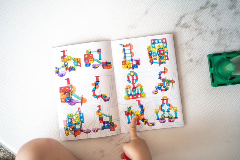Learn and Grow Toys Magnetic Tiles Ball Run 84pc Pack Best Seller Marble Run Game 3yrs+