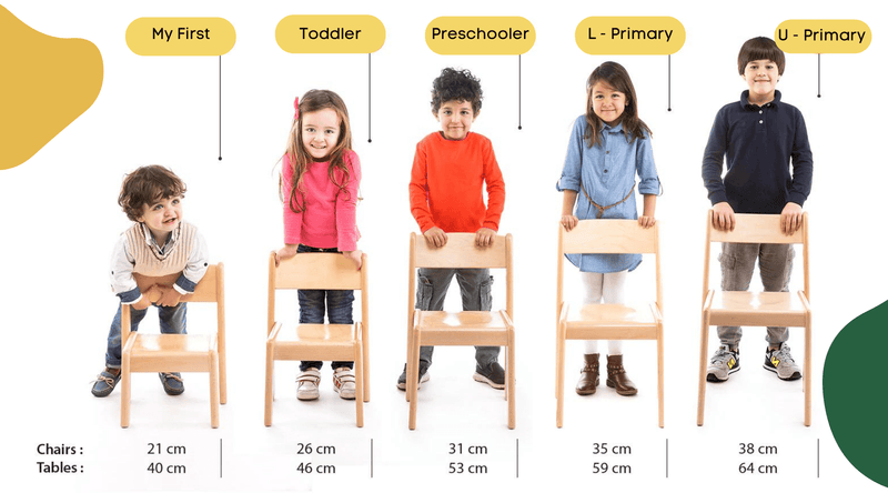 Furniture Range Beechwood CHAIR with ARMS 22 - 26 cm(H) - My Playroom 