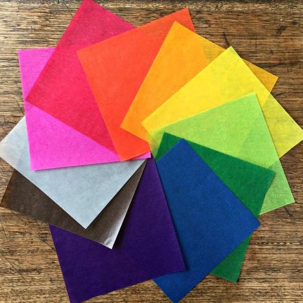 Wax Kite Paper 40gsm Primary Colours 16 x 16cm 100 Sheets
