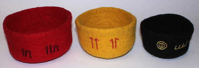 Papoose Felt Indigenous Nested Bowls Set of 3 First Nations Resources Australian Pretend and Imaginative Play Best Seller 3yrs+