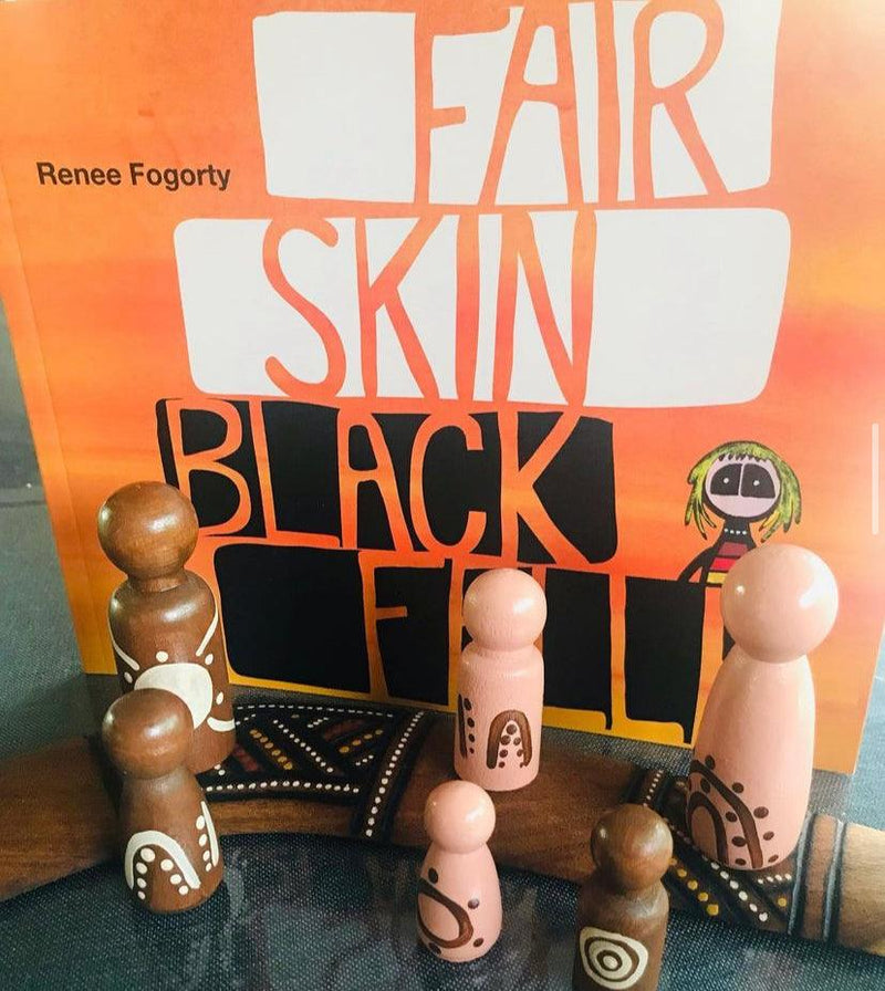 Barka Arts Aboriginal Symbols Peg Doll Family - My Playroom 