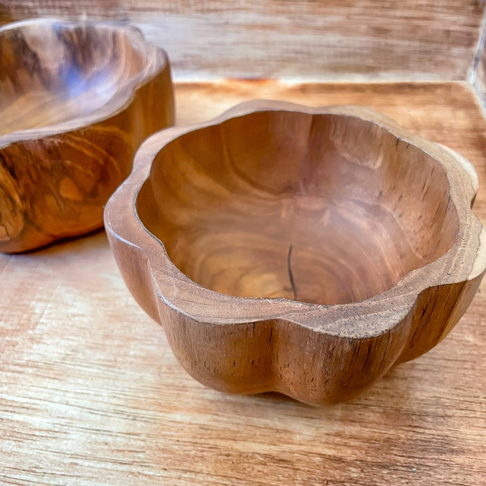 Papoose Wooden Daisy Bowl Set of 2