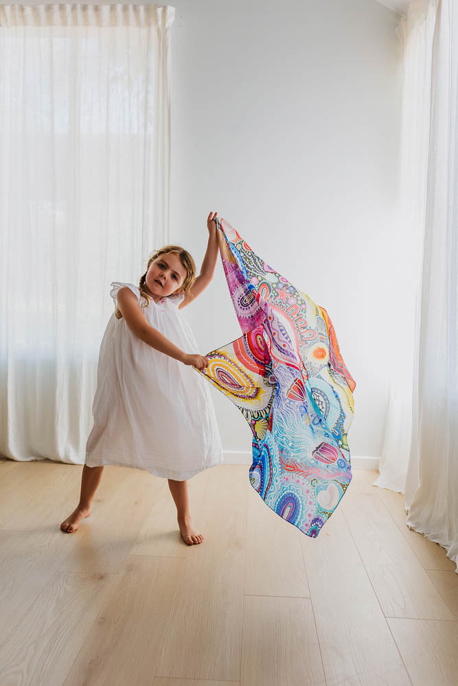 Play Silks by Play Silkies Australia Aboriginal Silk Wani-Wani Watina First Nations Resources Sensory Toys Best Seller 3yrs+