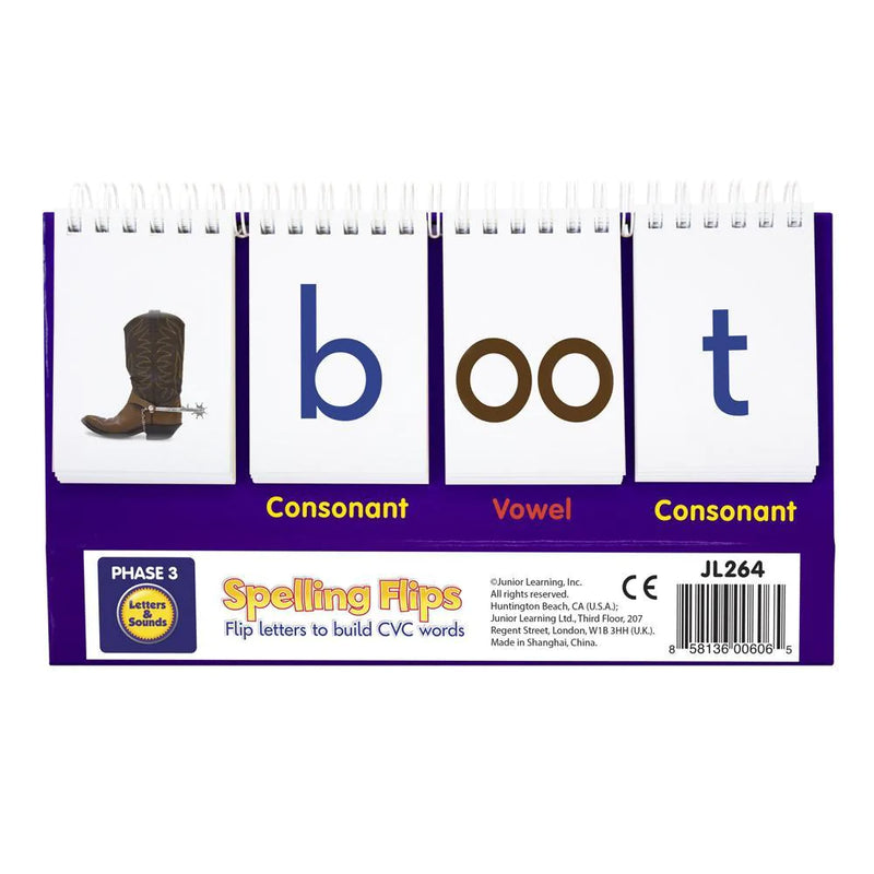 Spelling Flips CVC Words Short and Long Vowels By Junior Learning Early Literacy Phonics Cognitive Language 4yrs+