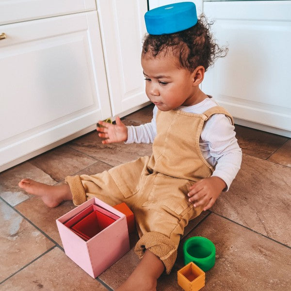 Grimm's Stacking Boxes Large Rainbow Developmental Toys for Toddlers Gifts Idea 2yrs+