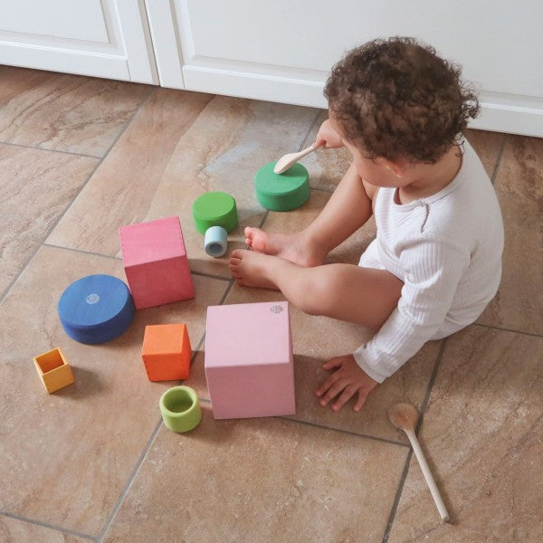 Grimm's Stacking Boxes Large Pastel Developmental Toys for Toddlers Gifts Idea Clearance 2yrs+