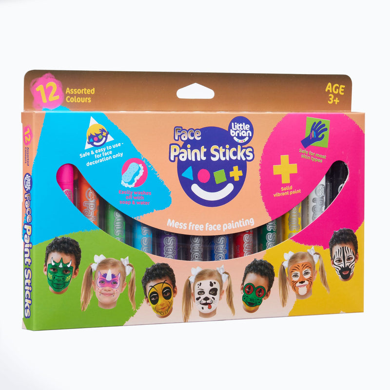 Little Brian Face Paint Sticks Classic 12 Pack Art and craft for kids Best Seller 3yrs+