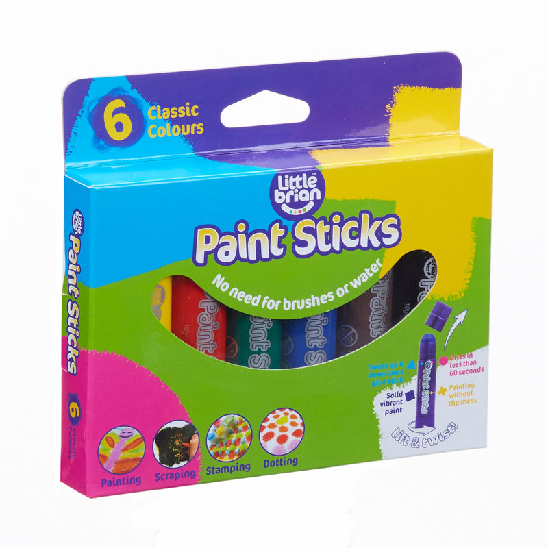Little Brian Paint Sticks Classic 6 Pack Art and craft for kids 3yrs+
