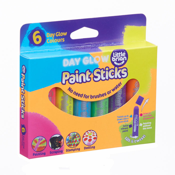 Little Brian Paint Sticks - Day Glow 6 Pack 3yrs+
