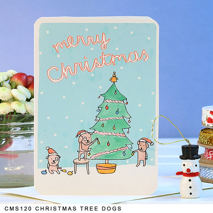 Laura Skilbeck Card Christmas – Christmas Tree Dogs