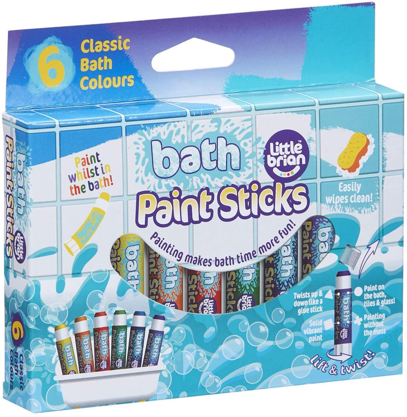 Little Brian Bath Paint Sticks 6 Pack Art and craft for kids Bath Toys 3yrs+