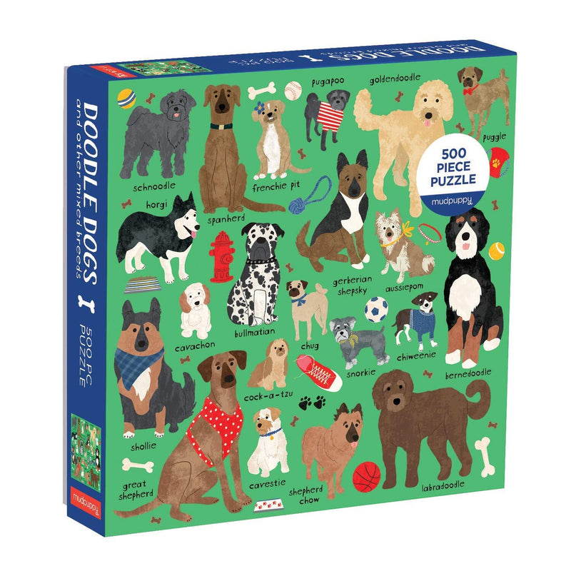 Mudpuppy 500 Pc Jigsaw Puzzle Doodle Dogs Retired Gifting Idea for 8yrs+