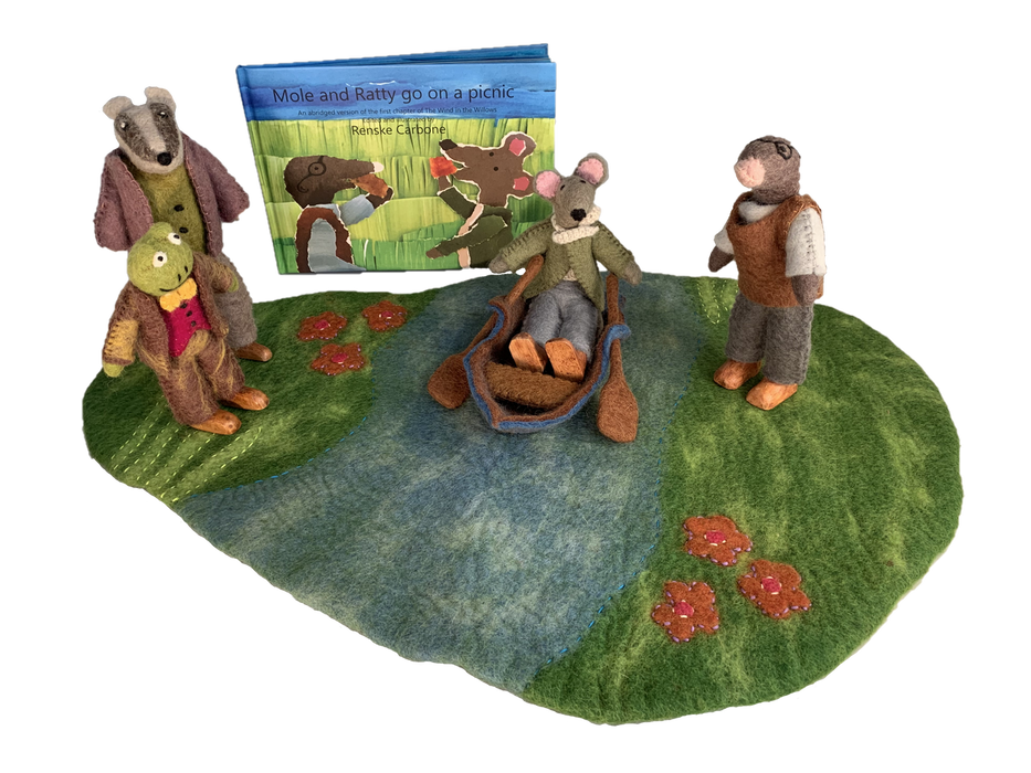 Papoose Wind in the Willow Felt Characters, Play Mat and Book Set