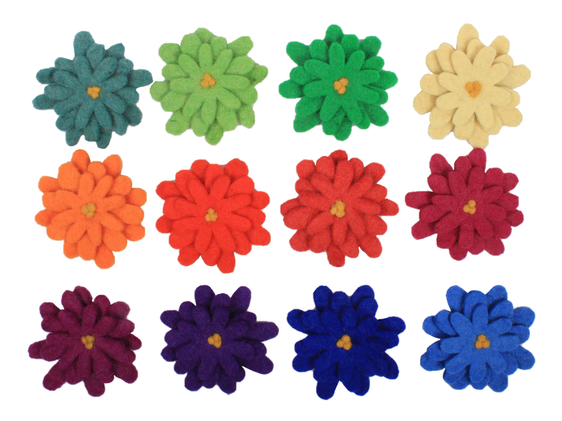 Papoose Felt Goethe Aster Flower 12pcs Pretend & Imaginative Play Toys 3yrs+