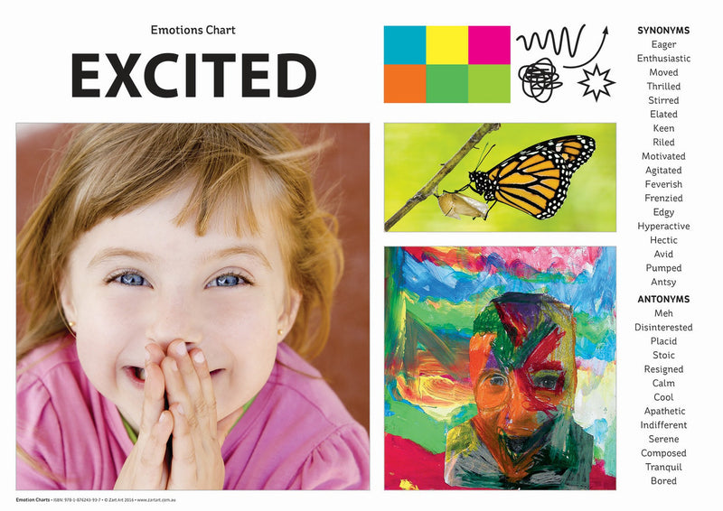 Emotions Art and Language Chart Social-Emotional Poster Pack Large format A3 size Best Seller 4yrs+