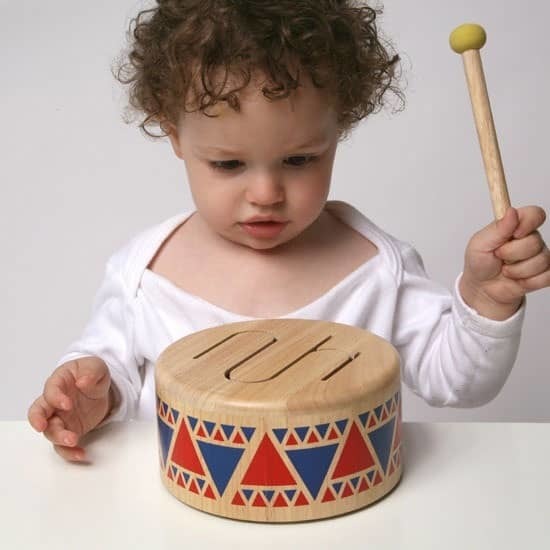 PlanToys Solid Drum Musical Intruments for Toddlers 18m+