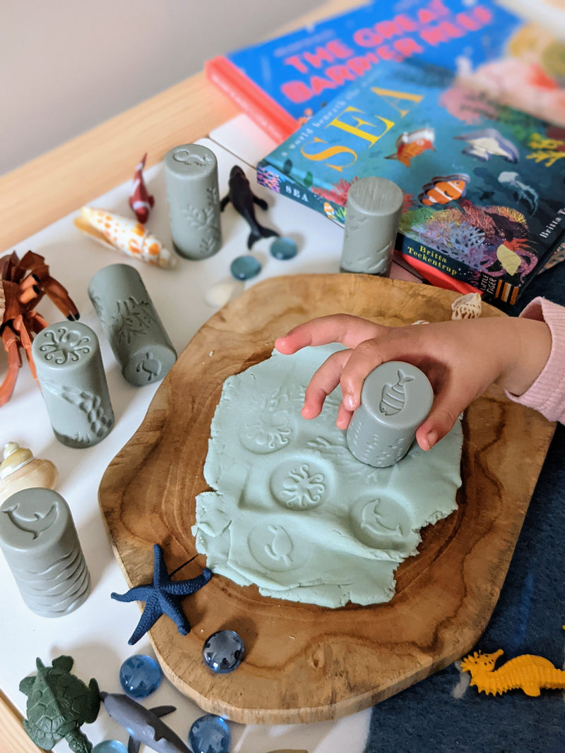 Yellow Door Let’s Roll Habitat Ocean Life Rolling Pin Art and Craft for Kids Playdough Sand Play Tools Sensory Toys Best Seller 3yrs+