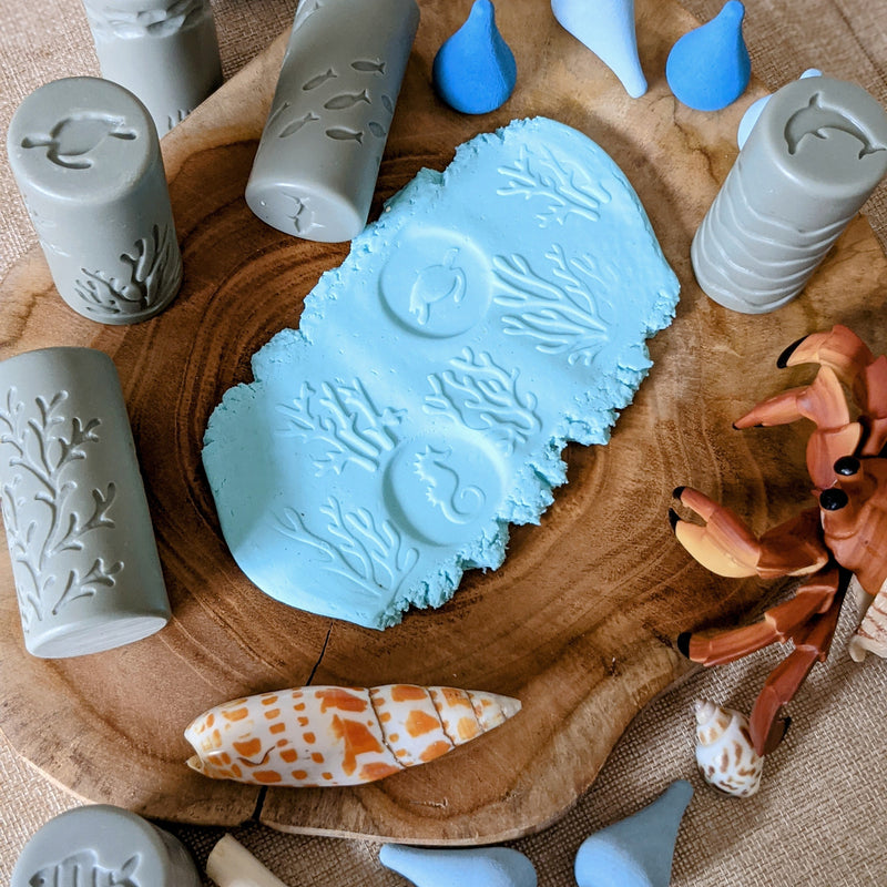 Yellow Door Let’s Roll Habitat Ocean Life Rolling Pin Art and Craft for Kids Playdough Sand Play Tools Sensory Toys Best Seller 3yrs+