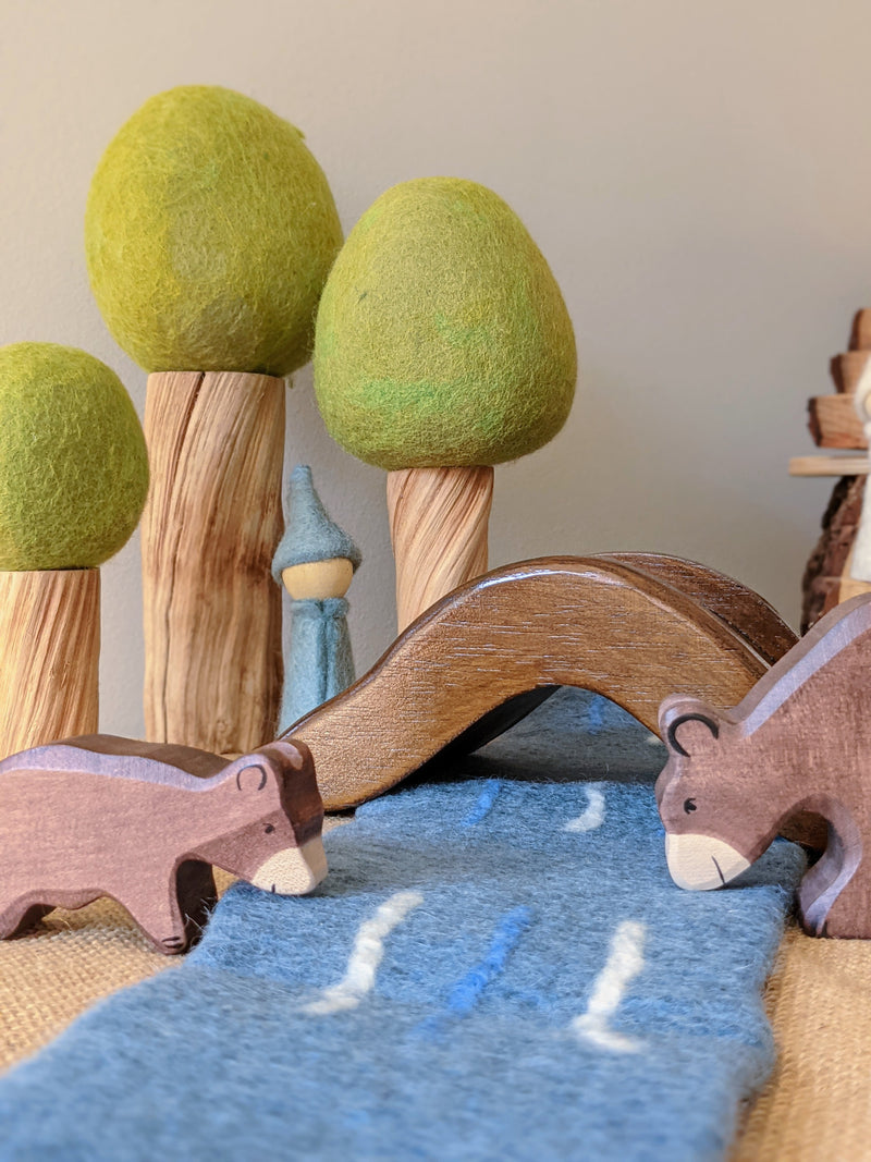 Papoose Wooden Bridge with Railing Pretend and Imaginative Play 3yrs+