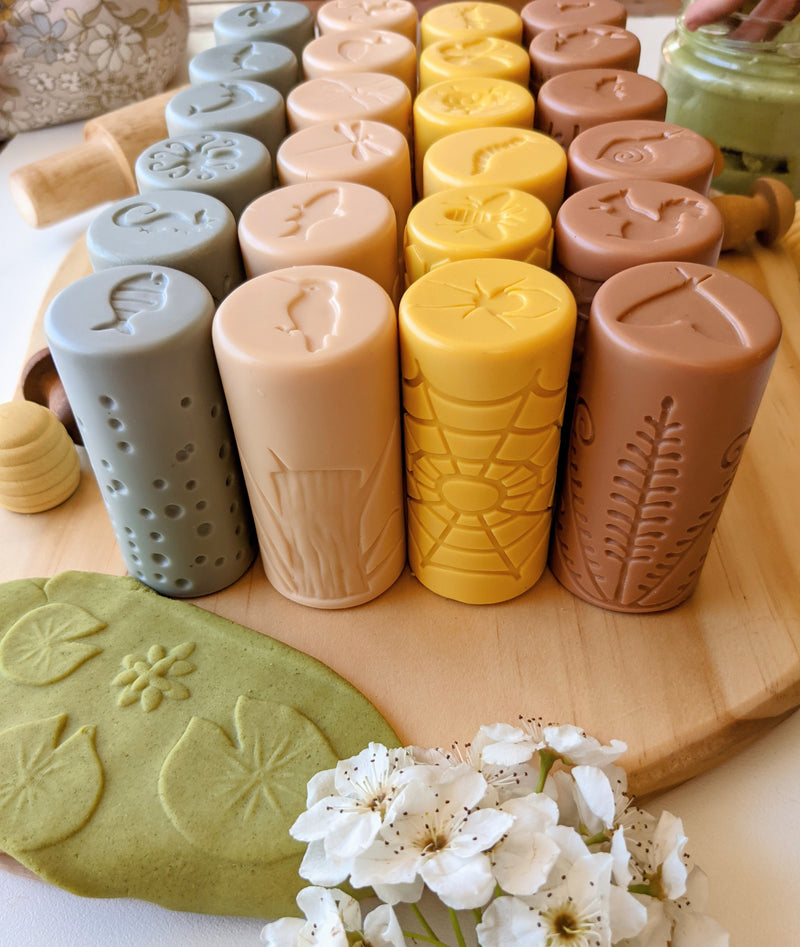 Yellow Door Let's Roll Habitat Rolling Pin Forest Friends Playdough Sand Sensory Toys Developmental Toys for Toddlers Gifts Idea 2yrs+