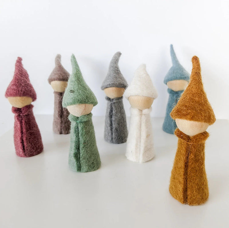 Papoose Felt Earth Gnomes Set of 7 Dollhouse Play Pretend & Imaginative Play Toys Best Seller 3yrs+