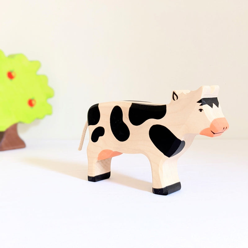 Holztiger Cow Wooden Animals Standing Farm Animal Toys 3yrs+