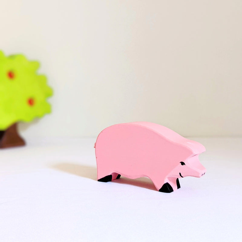 Holztiger Pig Wooden Animals Farm Animal Toys 3yrs+