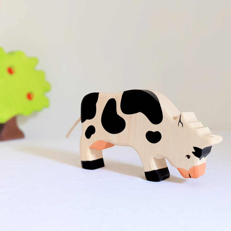 Holztiger Cow Wooden Animals Grazing Farm Animal Toys 3yrs+