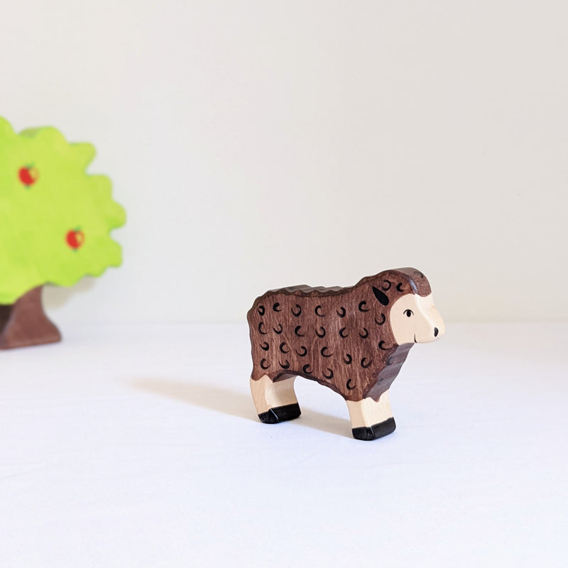 Holztiger Sheep Black Wooden Animals Farm Animal Toys 3yrs+